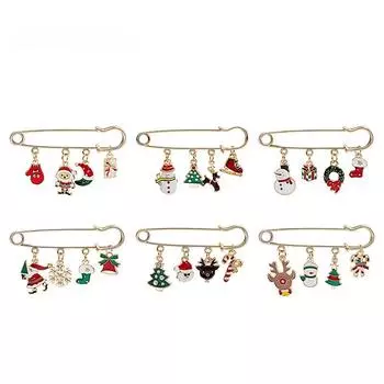 Мультяшные рождественские аксессуары брошь олень подарок снежинка брошь сплав капает масло рождественская брошь воротник оптовая продажа