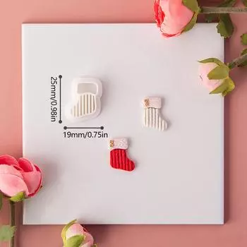 Мультяшные рождественские мягкие керамические серьги инструменты для тиснения в глиняной форме