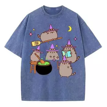 Мультяшные рубашки с принтом животных для мужчин, хлопковая футболка с узором, винтажная свободная одежда, личность, женская футболка S