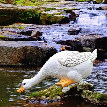 Мультяшные садовые статуи, утка, ручная роспись, фигурки, стоящие на лужайке, на открытом воздухе, в помещении, дома и во дворе Small_S