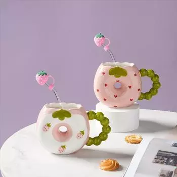 Мультяшные силиконовые насадки для соломинок, пылезащитный колпачок для питья, брызгозащищенные заглушки, креативные аксессуары для чашек, инструменты для уплотнения стеклянной соломинки as the picture