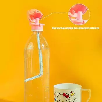 Мультяшные соломенные крышки для бутылок, пластиковые крышки для бутылок с минеральным молоком, игрушки для замены