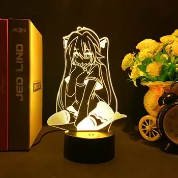 Мультяшные светодиодные светящиеся ночные огни Hatsune Miku, световая открытка ручной работы, украшение для спальни, энергосберегающая лампа, праздничный детский подарок