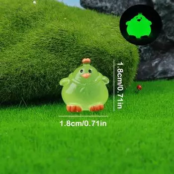 Мультяшные светящиеся красочные фигурки цыплят, микроландшафтные украшения, светящиеся куклы, сделай сам, настольные игрушки, модель кукольного домика as the picture