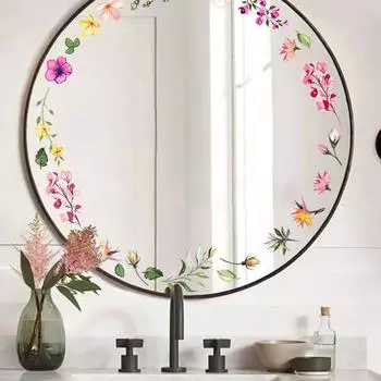 Мультяшные теплые розовые зеленые радужные цветы гостиная спальня крыльцо украшение дома настенные наклейки самоклеящиеся украшения для комнаты