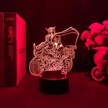 Мультяшные украшения, аниме, всадник в маске, 3d ночник, свет для детей, подарок на день рождения, украшение для спальни, креативная идея, гаджет в стиле манга