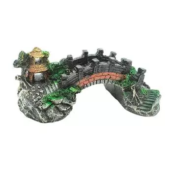 Мультяшные украшения из смолы, украшение для аквариума, башня для аквариума с рыбками One Size коричневый