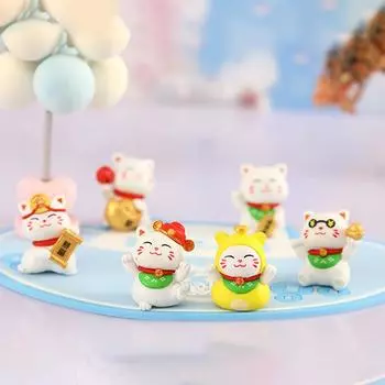 Мультяшные украшения Maneki Neko, фигурка животного, модель кошки-свиньи, Счастливое богатство, настольное украшение для автомобиля