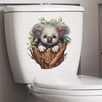 Мультяшные ветки деревьев коала крышка унитаза ванная комната туалет украшение дома настенные наклейки 25*29CM/fun-m73