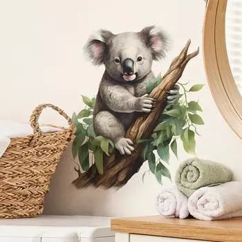 Мультяшные ветки коала стеклянные двери и окна детская комната настенный фон декоративные наклейки самоклеящиеся 39*47CM/fun-f62