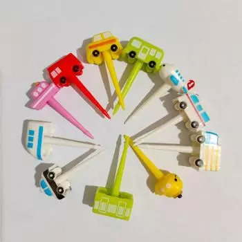 Мультяшные вилки для фруктов, зубочистки, милый выбор еды для животных, мини-ланч-бокс, декор 11PCS