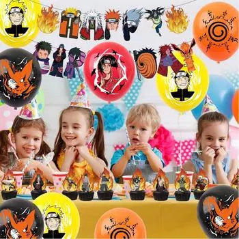 Мультяшные воздушные шары Тематические украшения для вечеринки включают Баннер Топперы для торта Воздушные шары