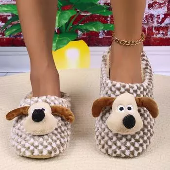 Мультяшные женские домашние тапочки, новый стиль, хлопок и лен, мягкая подошва, нескользящие, удобные, прочные и легкие для ног 38-39 хаки