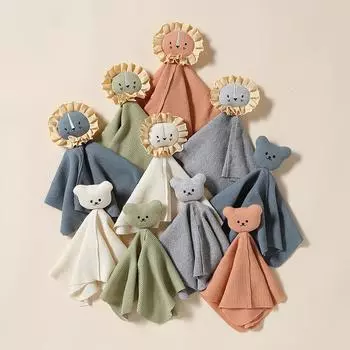 Мультяшные животные, детское хлопковое одеяло, мягкое одеяло для новорожденных, спящие куклы, детская модная игрушка для сна, успокаивающее полотенце, нагрудники K77