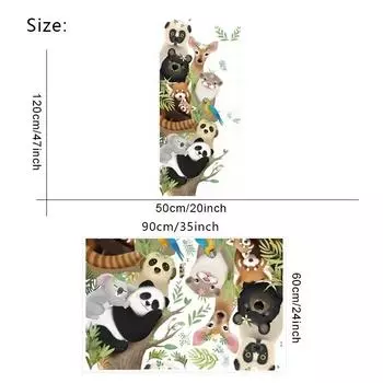 Мультяшные животные Домашнее украшение Наклейки на стену для спальни Детской комнаты Двери Наклейки на стену Мультяшные наклейки на стену Аксессуары 1