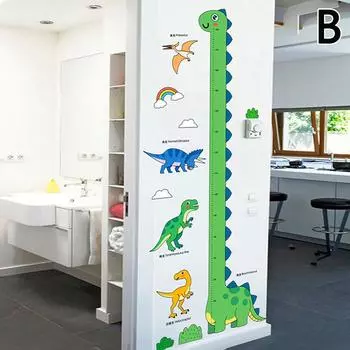 Мультяшные животные Измеритель роста Наклейка на стену Динозавр Панда Наклейка на стену для детской комнаты Детская Измерительная линейка роста Таблица роста