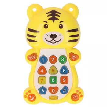 Мультяшные Животные Музыкальный Телефон Игрушка Умная Машина для Раннего Обучения Электрическая Головоломка Наука жёлтый