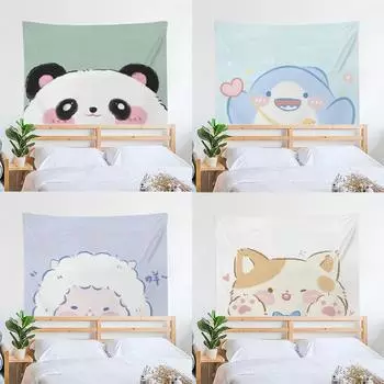 Мультяшные животные Простой гобелен Офис Гостиная Украшения Домашний Настенный Гобелен 100x75cm