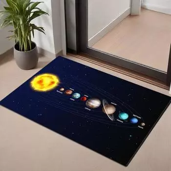 .Мультяшный 3D-коврик с изображением планет и вселенной, ультрамягкий впитывающий коврик с эффектом памяти для кухни, спальни, туалета, ванной комнаты 40x60cm