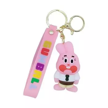 Мультяшный 3D персонаж Силиконовый брелок для ключей Сумка Автомобильные аксессуары One Size