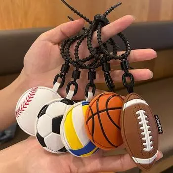 Мультяшный 3D регби-футбольный кулон баскетбольный автомобильный брелок индивидуальный мяч кожаный брелок подарок Football