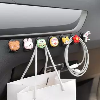 Мультяшный автомобильный крючок, мини-крючок на спинку автомобильного сиденья, милый автомобильный липкий многофункциональный мини-крючок, аксессуары для интерьера автомобиля