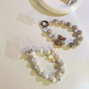 Мультяшный бант с изображением любви, бусины, шнурок для мобильного телефона, симпатичный короткий кулон, брелок, подвесной шнур, ремни, ювелирные аксессуары