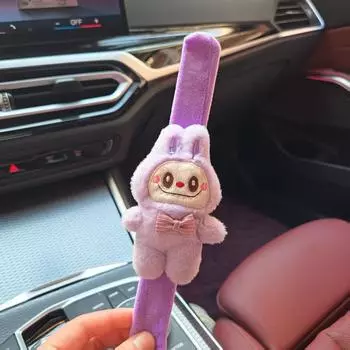 Мультяшный браслет Labubu Slap Snap Wrap Wristband, милые забавные игрушки, детские украшения для рук фиолетовый