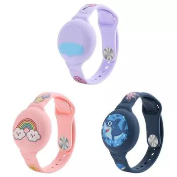 Мультяшный браслет водонепроницаемый силиконовый детский ремешок для часов AirTag (Фиолетовый Пони) Q