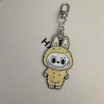 Мультяшный брелок для куклы, подвеска для рюкзака для девочек, украшение, брелок для ключей от машины, подарок жёлтый