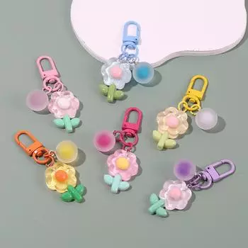 Мультяшный брелок-подвеска с подвеской в виде цветка, автомобильный брелок для ключей, подарок девушке, дружба, чехол для наушников, украшение, брелок для вечеринки, ювелирные изделия жёлтый