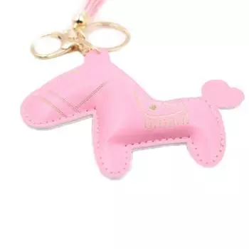 Мультяшный брелок с подвеской в виде розового пони из искусственной кожи для женщин, милый брелок для сумки с животными, подвесное украшение, аксессуары, украшения, подарки one size розовый