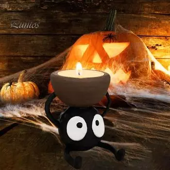 Мультяшный брикет эльф призрак подсвечник 3D печатный подставка для свечей подсвечник центральный элемент настольное украшение орнамент чёрный