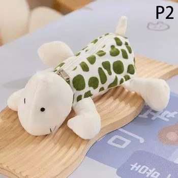 Мультяшный чехол для ручки в виде слона и льва, плюшевый чехол для детской школьной сумки, вместительная сумка для хранения канцелярских принадлежностей для подарка ребенку