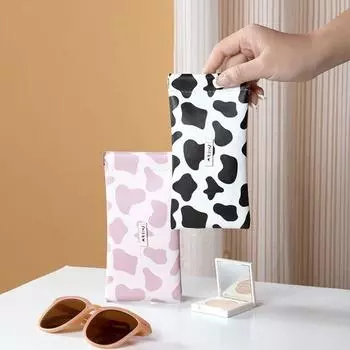 Мультяшный чехол для женских солнцезащитных очков, защитный чехол для очков, держатель для очков из кожи розовый