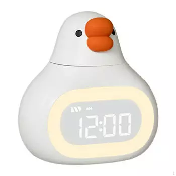 Мультяшный цифровой будильник для детей, перезаряжаемый, тренировка сна для детской комнаты белый