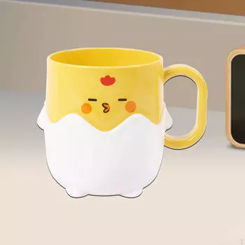 Мультяшный цыпленок зубная щетка чашка анти-чистка многоразовый питьевой мытье для детей мальчиков squinting