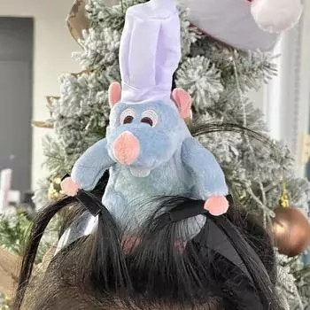 Мультяшный декор уродливой куклы, обруч для волос с заколкой для волос, плюшевая кукла-животное, повязка на голову, противоскользящий обруч на голову, головной убор, аксессуары для волос светло-синий