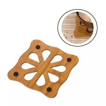 Мультяшный деревянный коврик для стола, утолщенный, антиожоговый, изоляционный коврик для ужина, полая, нескользящая сковорода, миска, лепесток