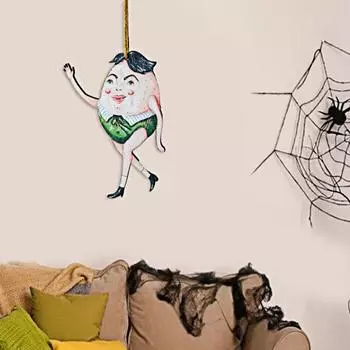 Мультяшный деревянный кулон плоский Яйцо человек подвесное украшение длинноногая фигурка яйца украшение для брелка рюкзак автомобиль зелёный