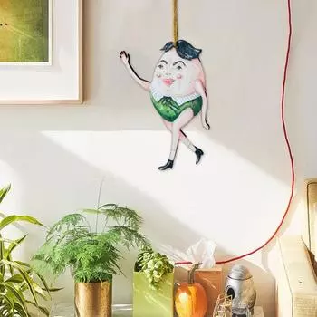 Мультяшный деревянный кулон плоский Яйцо Человек подвесное украшение длинноногая фигурка яйца