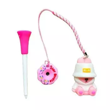 Мультяшный держатель для гольф-ти против потери с ти, пластиковый дизайн в виде пончика, кольцо для гольф-ти с ремешком, защита от потери, держатель для гольф-ти для мужчин, женщин, гольфистов розовый