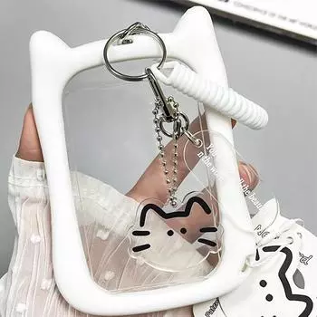 Мультяшный держатель для карт Idol Photo Защитный чехол для фотодержателя унисекс Kawaii Campus Card Cover Прозрачный простой чехол для карт