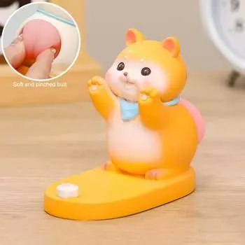 Мультяшный держатель для мобильного телефона в виде животного, свиньи, собаки, кролика, панды, статуэтки из смолы, скульптуры, мобильного телефона A