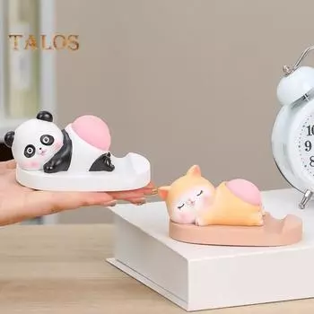 Мультяшный держатель для мобильного телефона с эластичной попоной для снятия стресса в виде свиньи, собаки, кролика, панды, подставки для мобильного телефона и планшета, настольного украшения, орнамента F