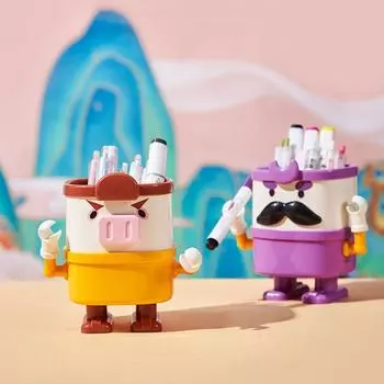 Мультяшный держатель для ручек, большой емкости, держатель для кистей для макияжа, многофункциональный контейнер для ручек, стол style 2