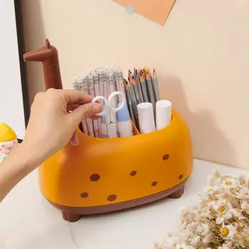 Мультяшный держатель для ручек, настольный органайзер, креативный ящик для хранения кистей для макияжа Small