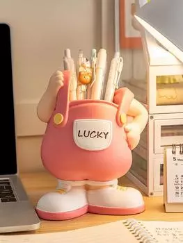 Мультяшный держатель для ручек, украшение для рабочего стола, украшение для хранения вещей, мальчики и девочки дарят учителям и ученикам практичные школьные подарки