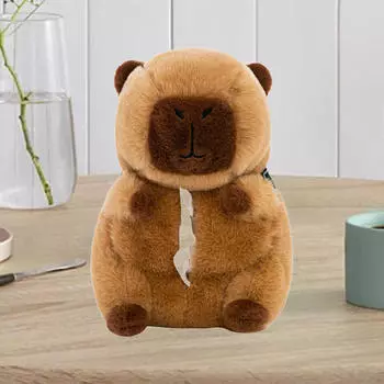 Мультяшный держатель для салфеток Capybara для автомобиля, держатель для коробки с плюшевыми животными, забавный, портативный плюшевый бумажный
