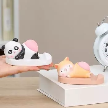 Мультяшный держатель для сотового телефона с эластичной попой для снятия стресса в виде свиньи и собаки F